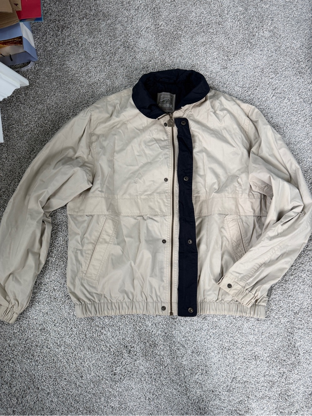 Pacific Trail Beige Jacket with Navy Trim